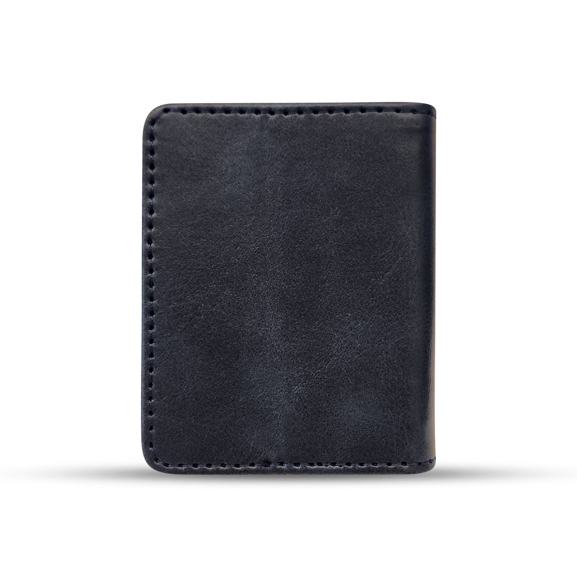 Dark leather wallet with precise stitching, minimalist design for everyday use
