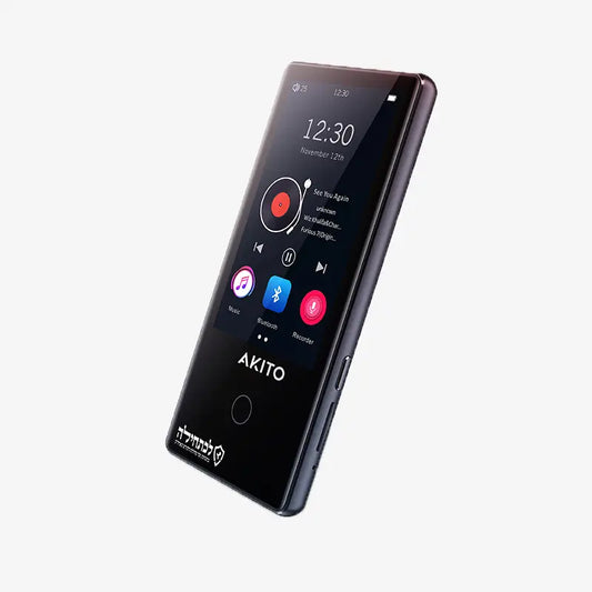 Akito music player with Bluetooth, recorder, and sleek design for premium audio experience